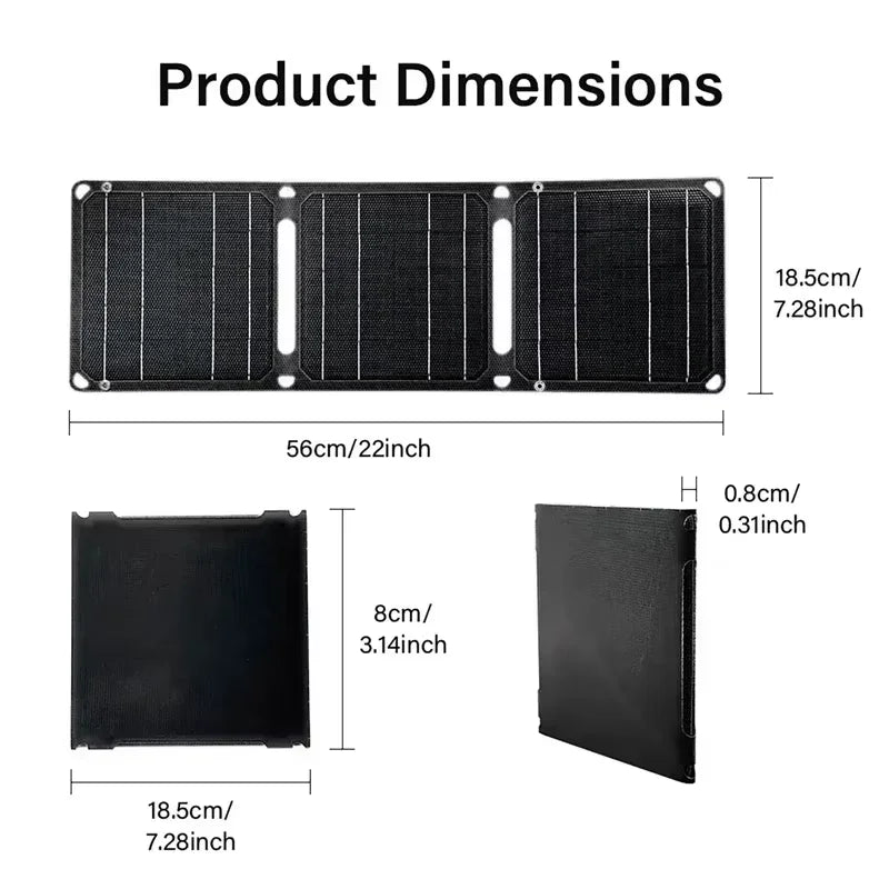 Outdoor Flexible Solar Panel 5V 30W 40W Portable Battery Mobile Phone Charge PD QC 3.0 9V 12V for USB A C Cells Power Bank