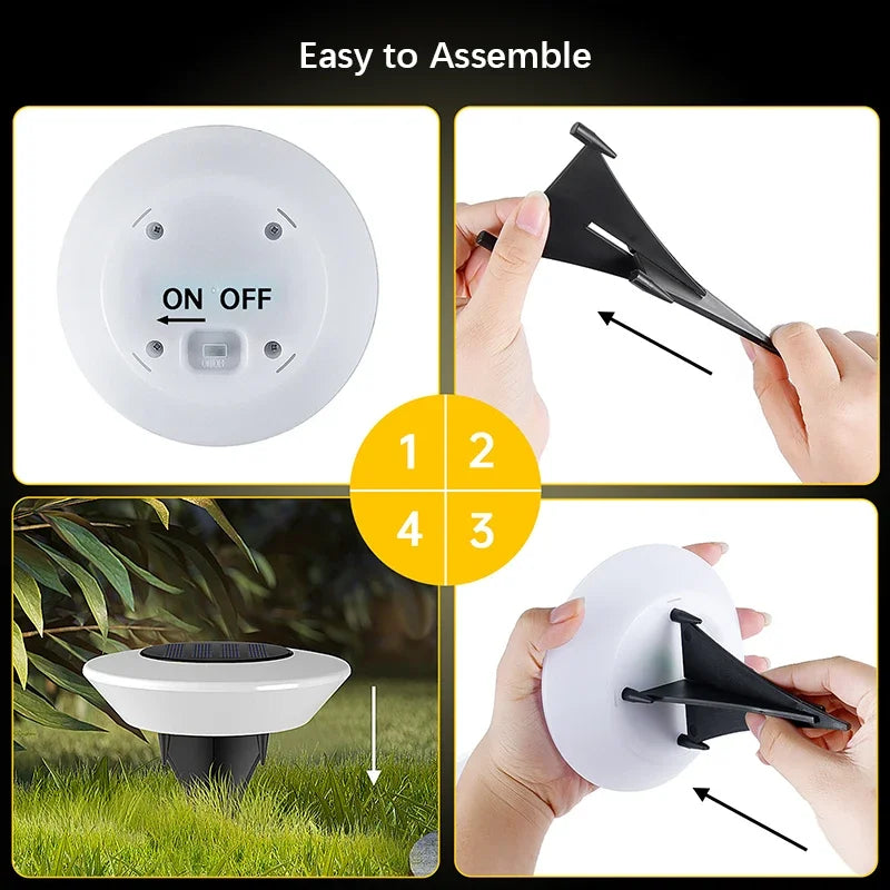 Solar Ground Lights 1/4Pack LED Lawn Lamp Outdoors Floor Lamp Landscape Light for Garden Pathway Yard Deck Camping Decor