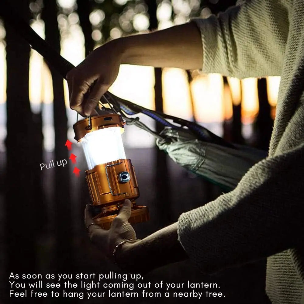 Solar Camping Lantern with Fan USB Rechargeable Camping Fans Outdoor Waterproof Charging Light for Outage Tent Camping Treking
