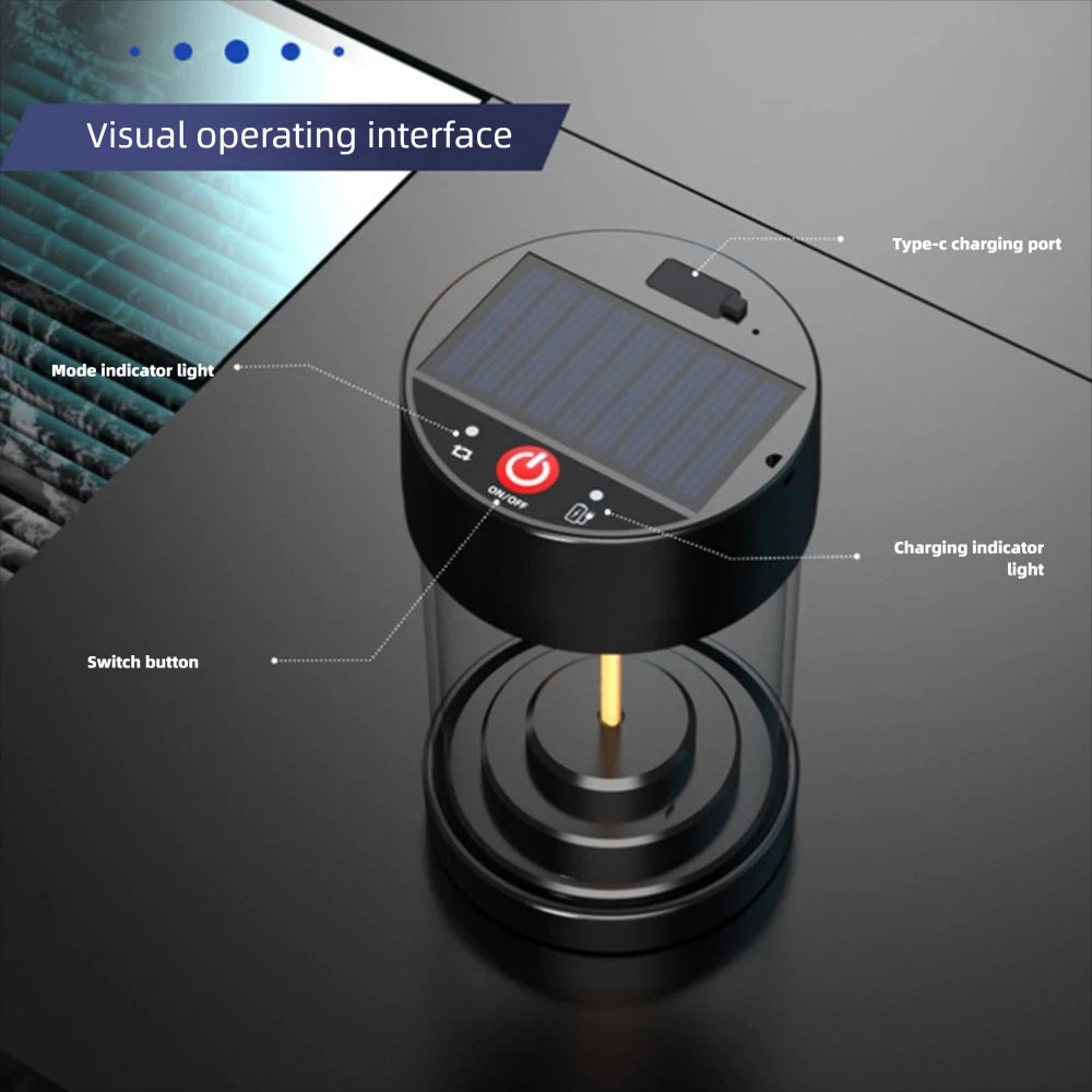 Solar Camping Light Tent Lights Rechargeable LED Solar Night Light 5 Modes Ornament Outdoor Weddings Celebrations Picnics Campin
