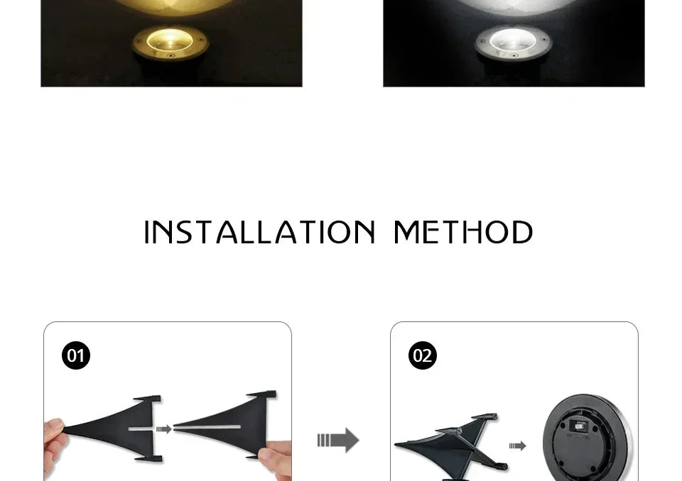 1/2pcs/4pcs/8pcs Outdoor Solar Lights Buried Garden Decor 8/20LED Lamp Sunlight Power Disk Light Underground Yard Lawn Spotlight