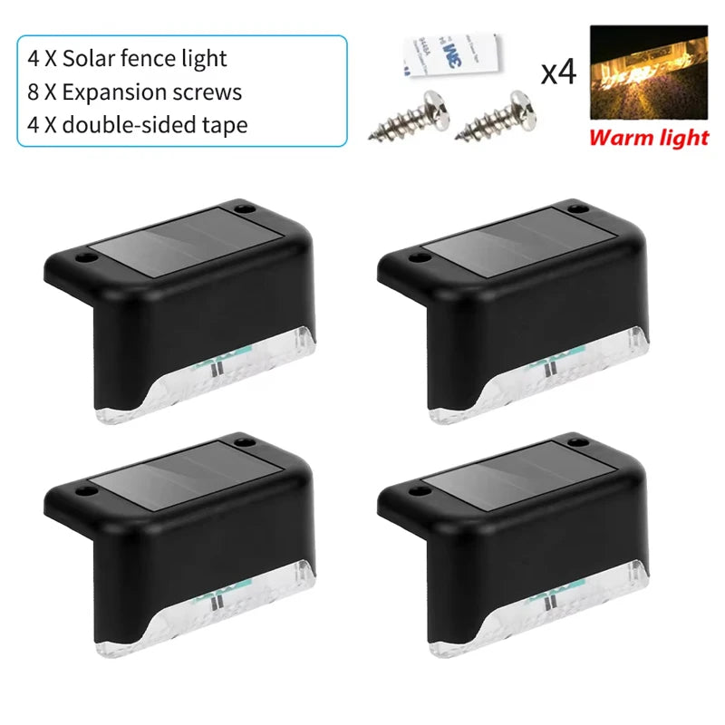 Solar Deck Lights Outdoor Step Lights Waterproof Led Solar Lights for Railing Stairs Fence Yard Patio and Pathway Plant lighting