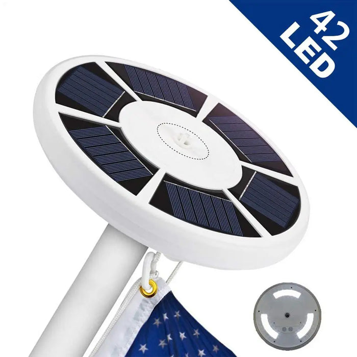 Solar Powered Flag Pole Light Emergency Ultra Bright Full Coverage Flagpole Downlight Adjustable Brightness Camping Outdoor 2020