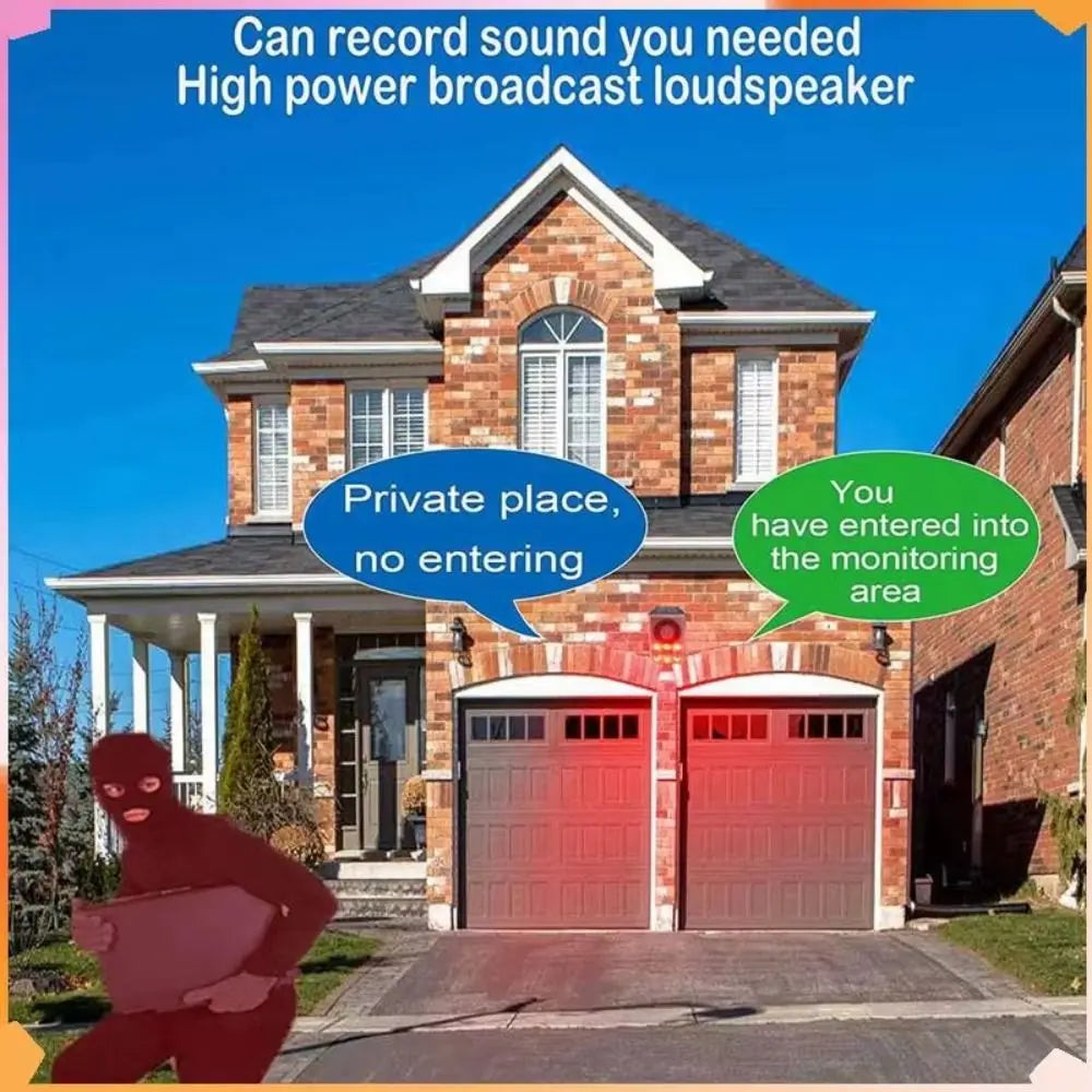 Solar Energy Solar Powered Alarm Audible and Visual Alarm Strobe Solar Anti-theft Device LED Sound Recording