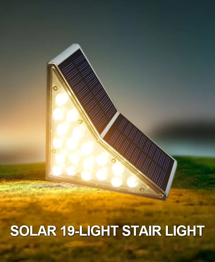 Solar Step Lights for Outside IP67 Waterproof Solar Stair Light Warm White Lighting Patio Garden Courtyard Door Sidewalk Decor