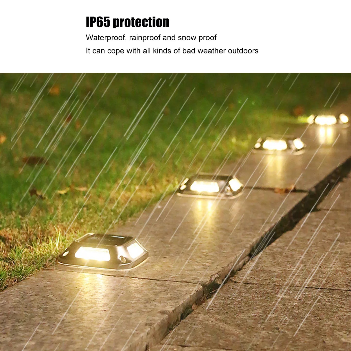 1PCS 8 LEDs Solar Ground Light Solar Light Waterproof Warm Light Solar Garden Lamp Outdoor Courtyards Driveway Marker Light