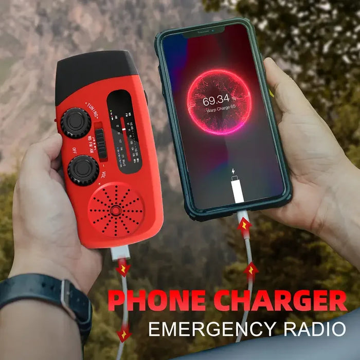 Emergency Radio Solar Powered Mobile Power Hand Crank AM/FM NOAA Portable Weather Radio USB Charging Solar with LED Flashlight