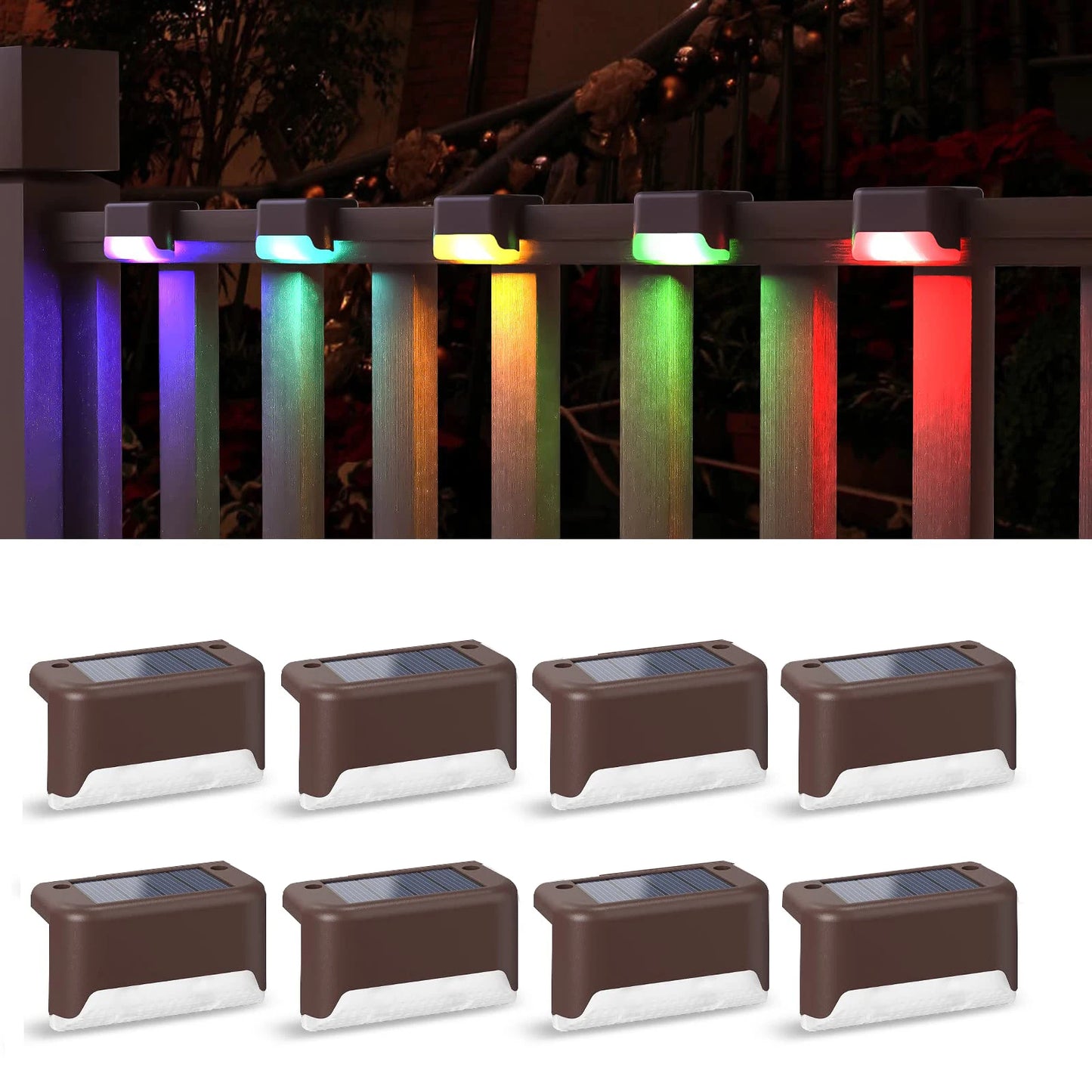 Solar Step Deck Fence Lights Outdoor Waterproof Led Path Light for Patio Stairs Garden Pathway Step Fences Outside Solar Lamp