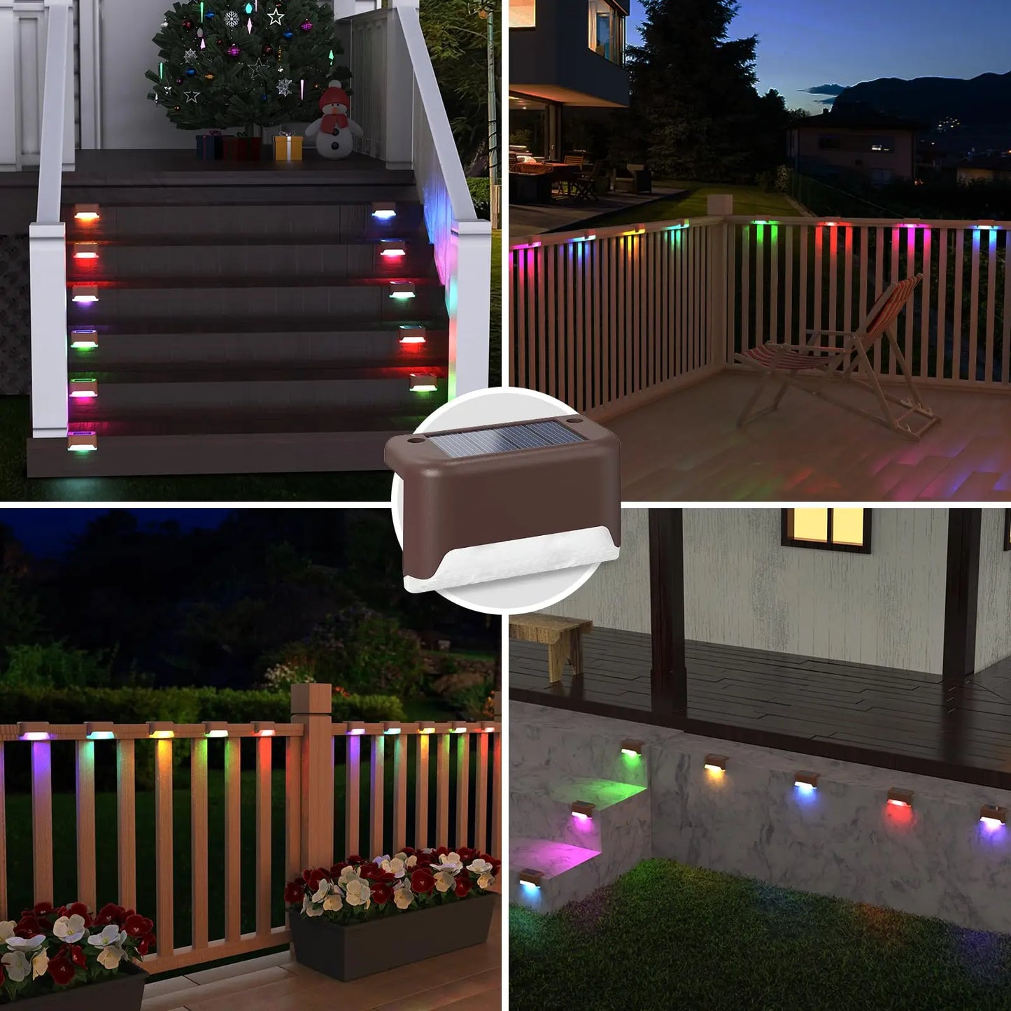 Solar Step Deck Fence Lights Outdoor Waterproof Led Path Light for Patio Stairs Garden Pathway Step Fences Outside Solar Lamp
