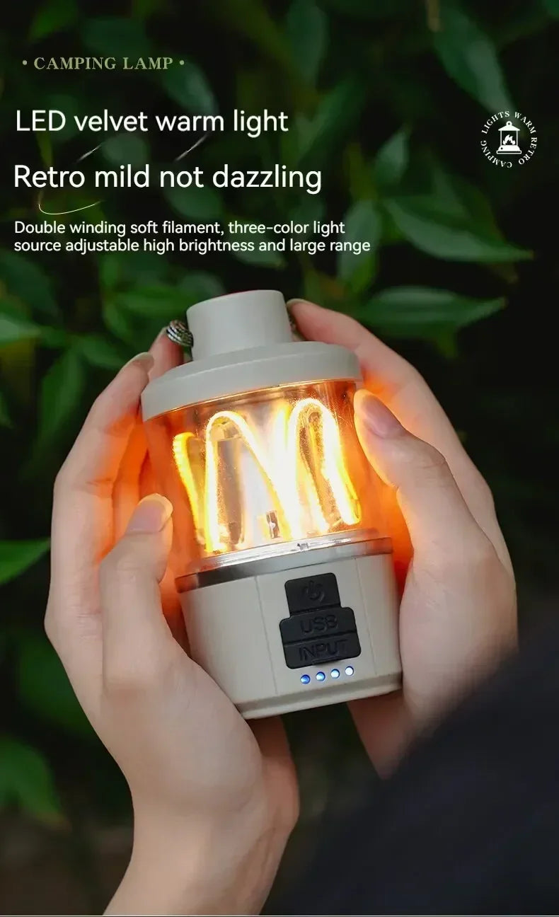 Solar Camp Lantern - IPX7 Waterproof with 360° Magnetic Base & Rechargeable