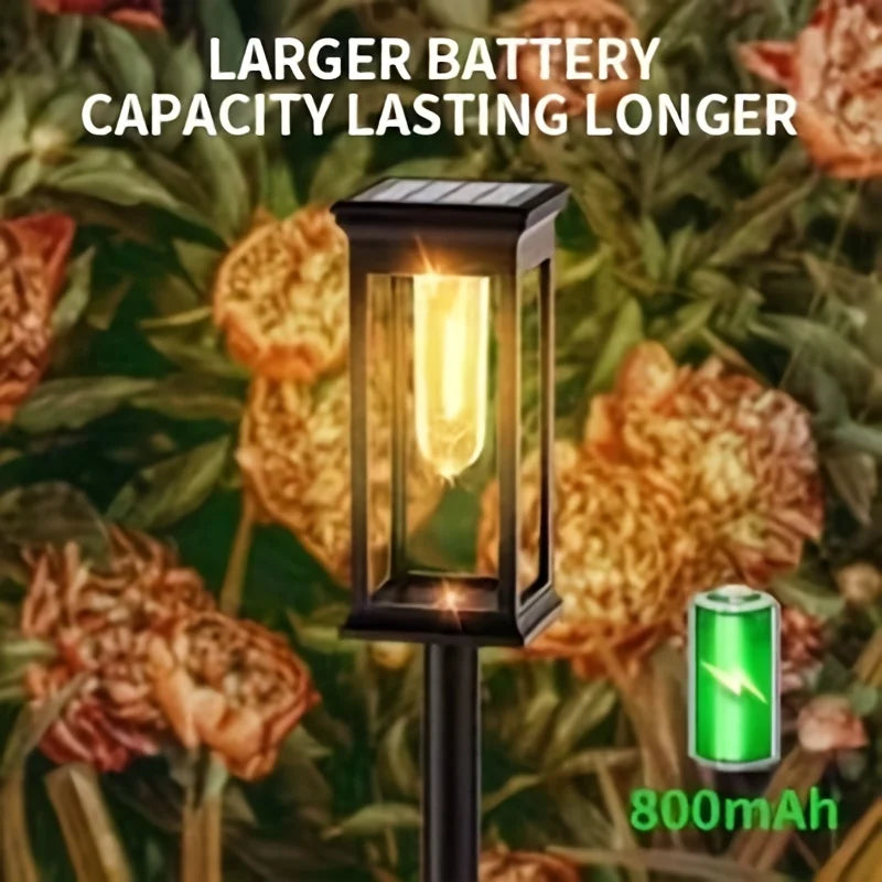 Solar Powered Incandescent Bulbs Pathway Lights Waterproof Garden Walkway Yard Backyard Lawn Landscape Lighting