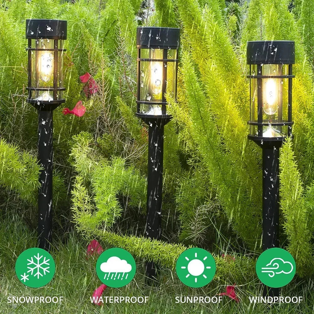 1pcs Solar Pathway Lights LED Solar Light Outdoor Waterproof Glass Solar Garden Light Landscape Lighting for Yard Lawn Walkway