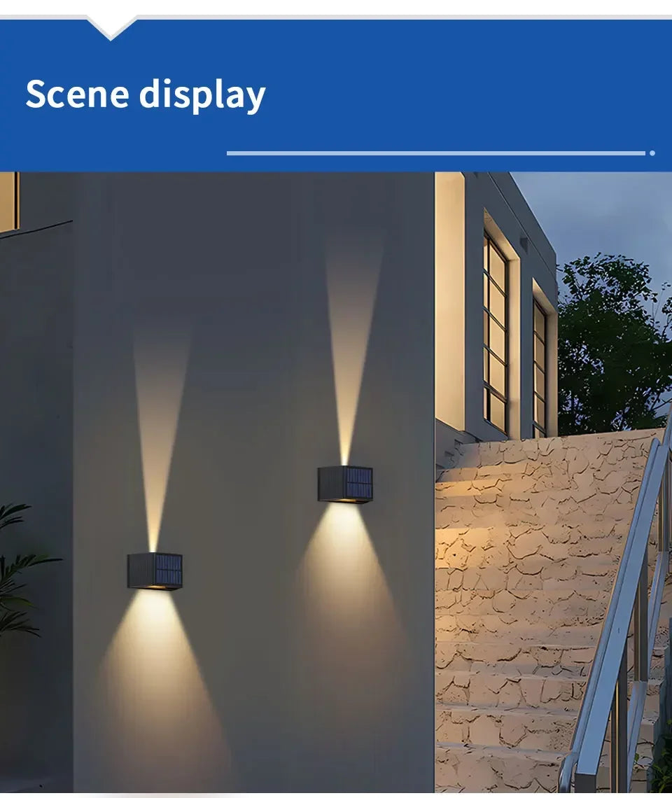 Outdoor Solar Fence Light LED Wall Lamp Waterproof Dusk to Dawn Deck Lights Outdoor Lighting For Garden Balcony Staircase Patio