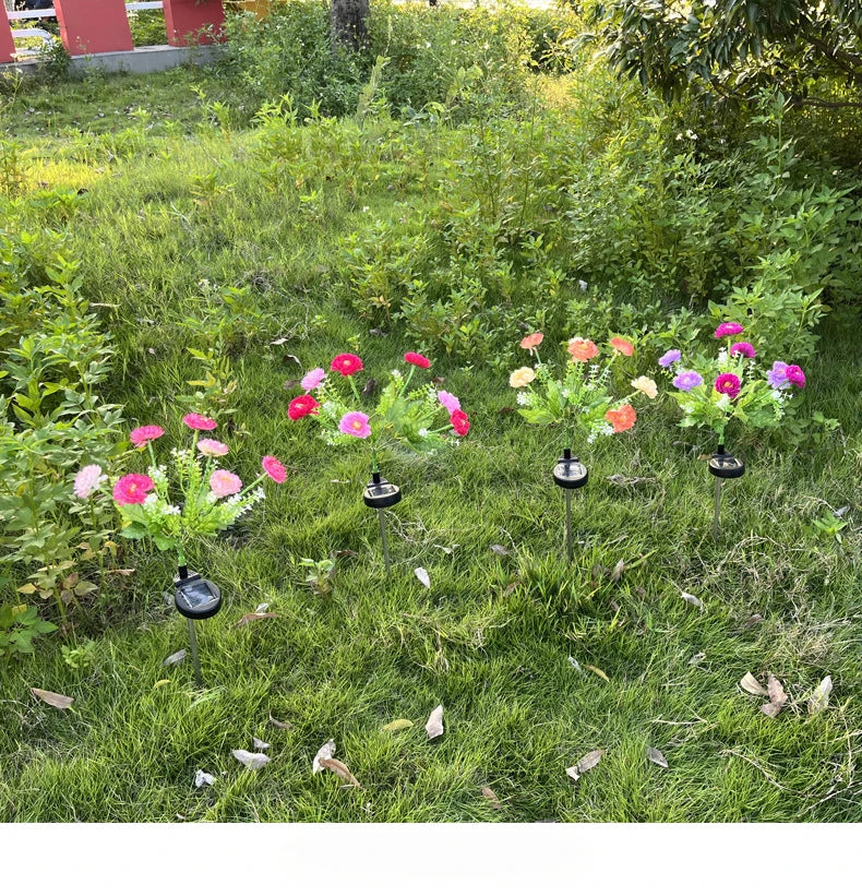 Solar Carnations Flower Lights Snow Lotus Outdoor Decoration Courtyard Garden Villa Atmosphere Lawn Ground Lights
