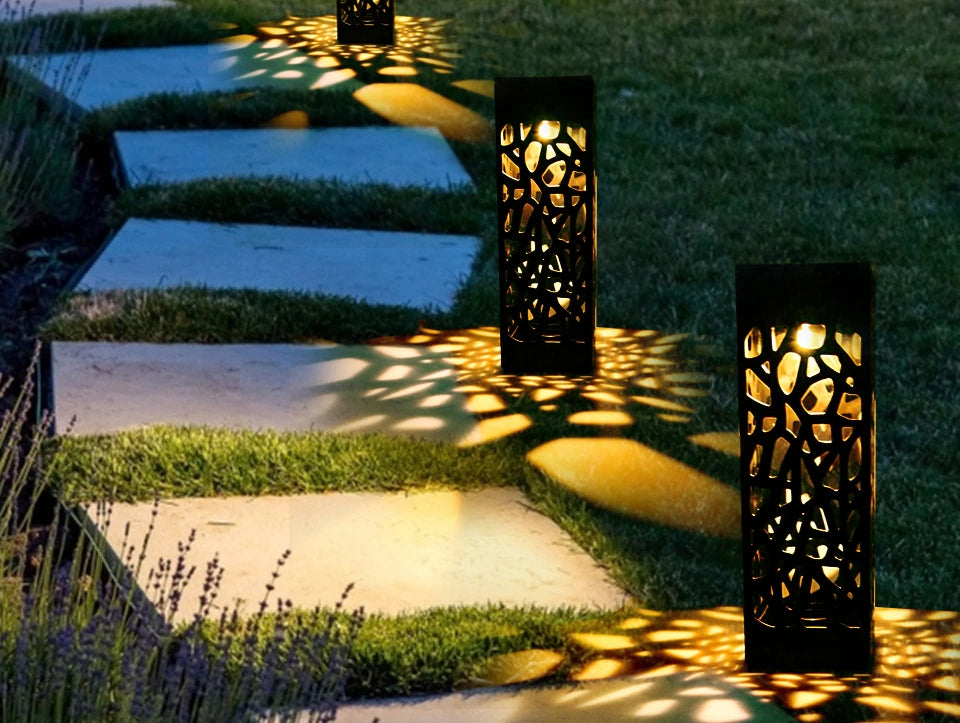 Solar Garden Light Outdoor Solar Hollow Lawn Lamp Decoration Lighting Waterproof For Pathway Yard Park Courtyard Sunpower