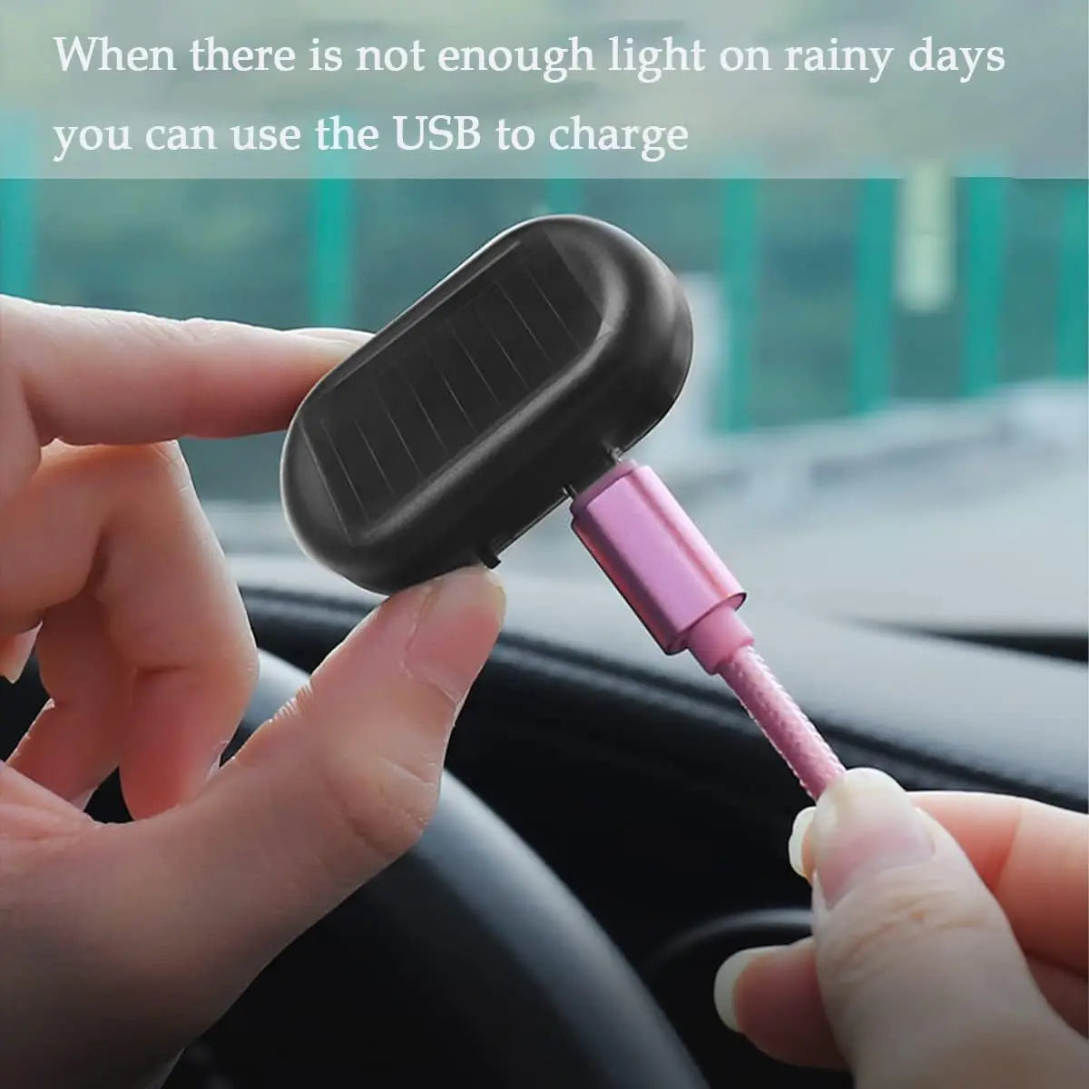 Solar Car Fake Security Light Powered Simulated Dummy Alarm Wireless Warning Anti Theft Caution Lamp LED Flashing Lamp New