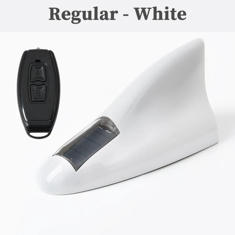 Solar anti rear end collision flashing light LED warning light Car shark fin antenna modified General Motors decorative light