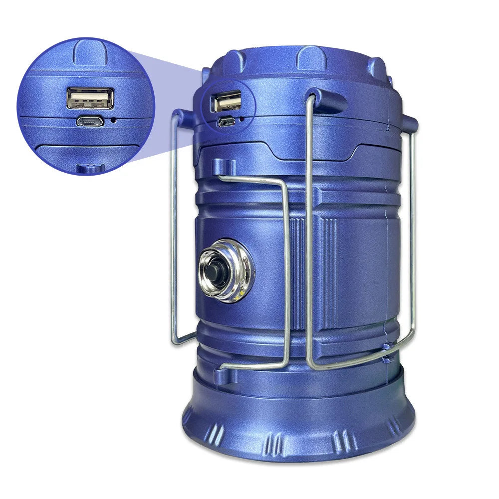 Powerful Solar LED Camping Lantern Outdoor Camp Tent Lamp USB Rechargeable Portable Emergency Lights Stretch Hang Lantern