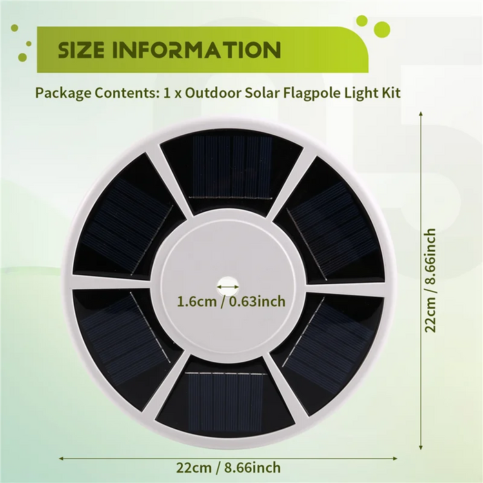 A79E-26LED Solar Powered Flagpole Light IP55 Waterproof Solar Flag Light Dusk To Dawn Lamp