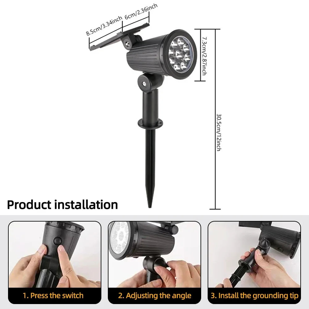Solar Pathway Lights Outdoor Waterproof Bright Monocrystalline Silicon Garden Decora Light LED Landscape Lamp for Yard Fenced