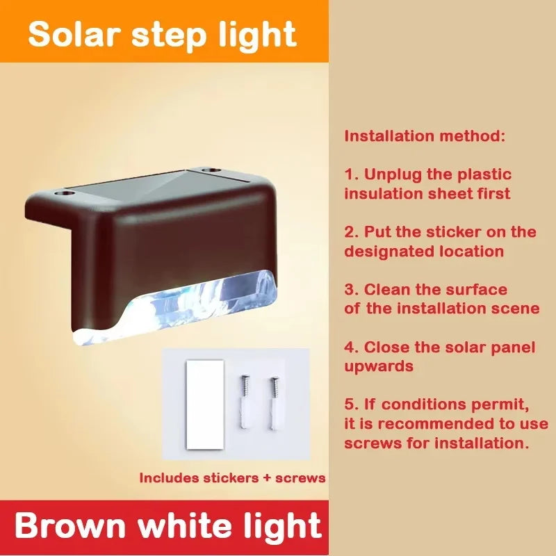 Solar Deck Lights Outdoor Step Lights Waterproof Led Solar Lights for Decks Stairs Step Fence Yard Patio and Pathway