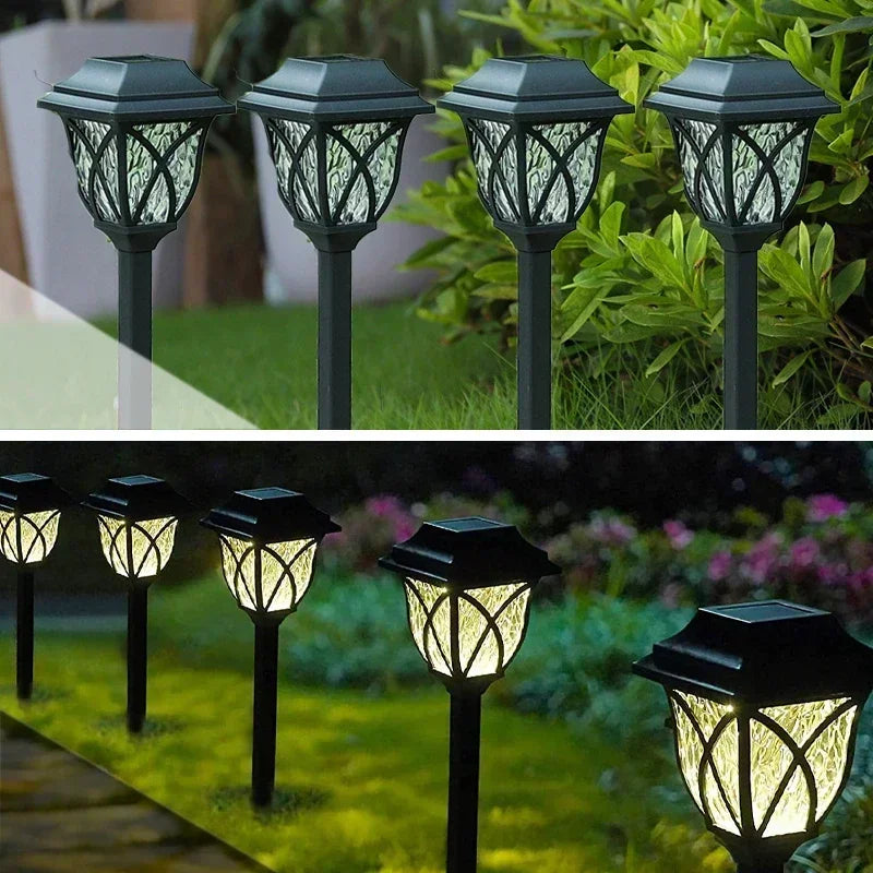 Solar Pathway Lights LED 2pack Outdoor Landscape Path Lamp Waterproof Solar Garden Lights for Yard Garden Walkway Patio Driveway