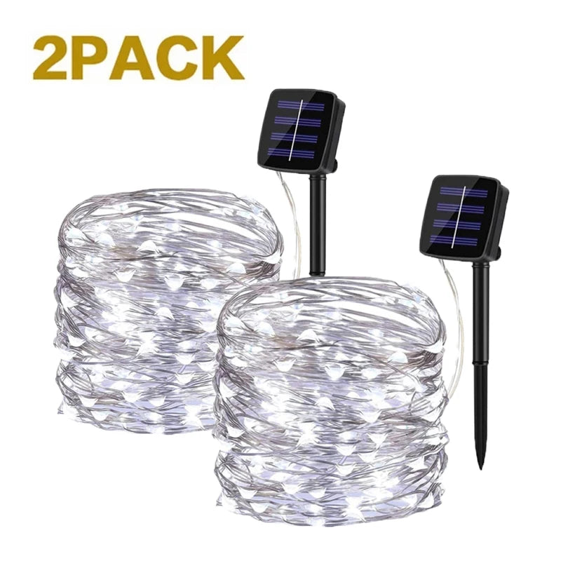 32M Solar String Fairy Lights Christmas Lights Outdoor Waterproof Garland Solar Power Lamp Christmas For Garden Decoration
