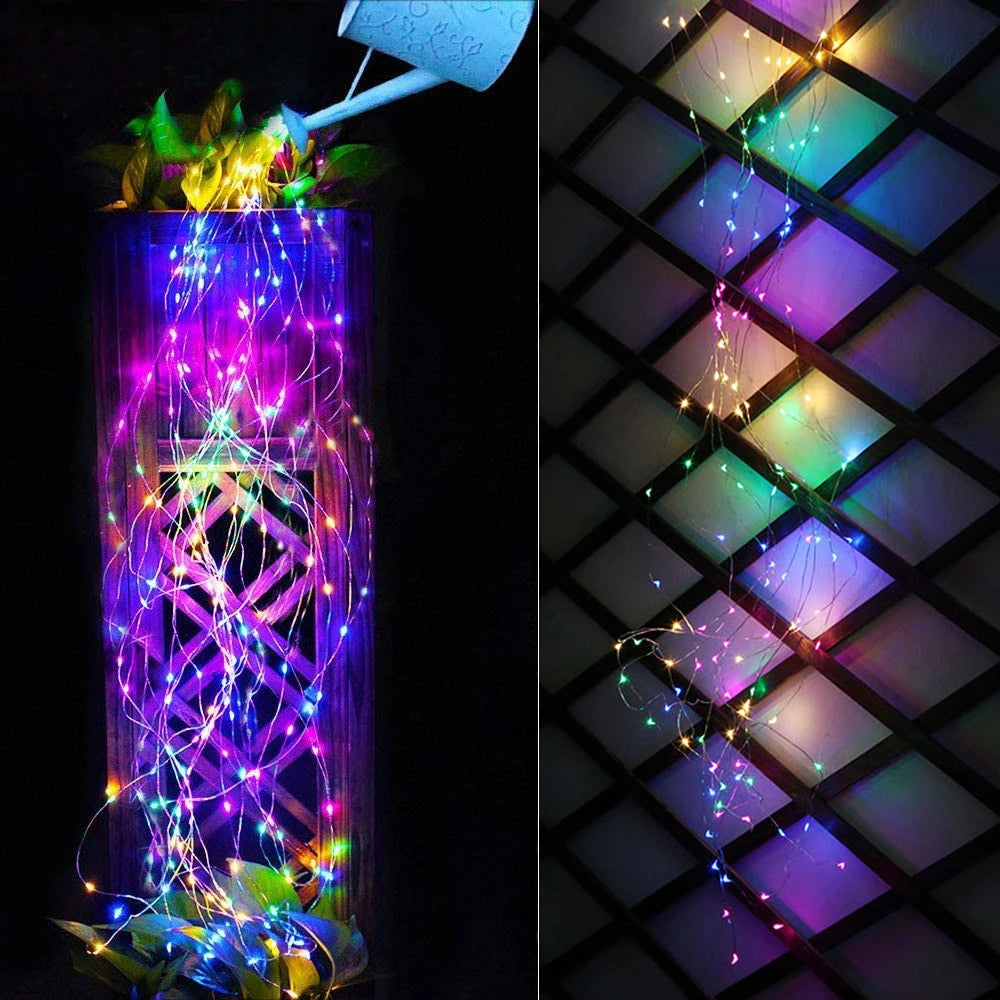 1set Solar String Light, 10 Strands 200 LEDs Hanging Vine Tree Lights Waterfall Vine Branch Lights Twinkle Starry Lights