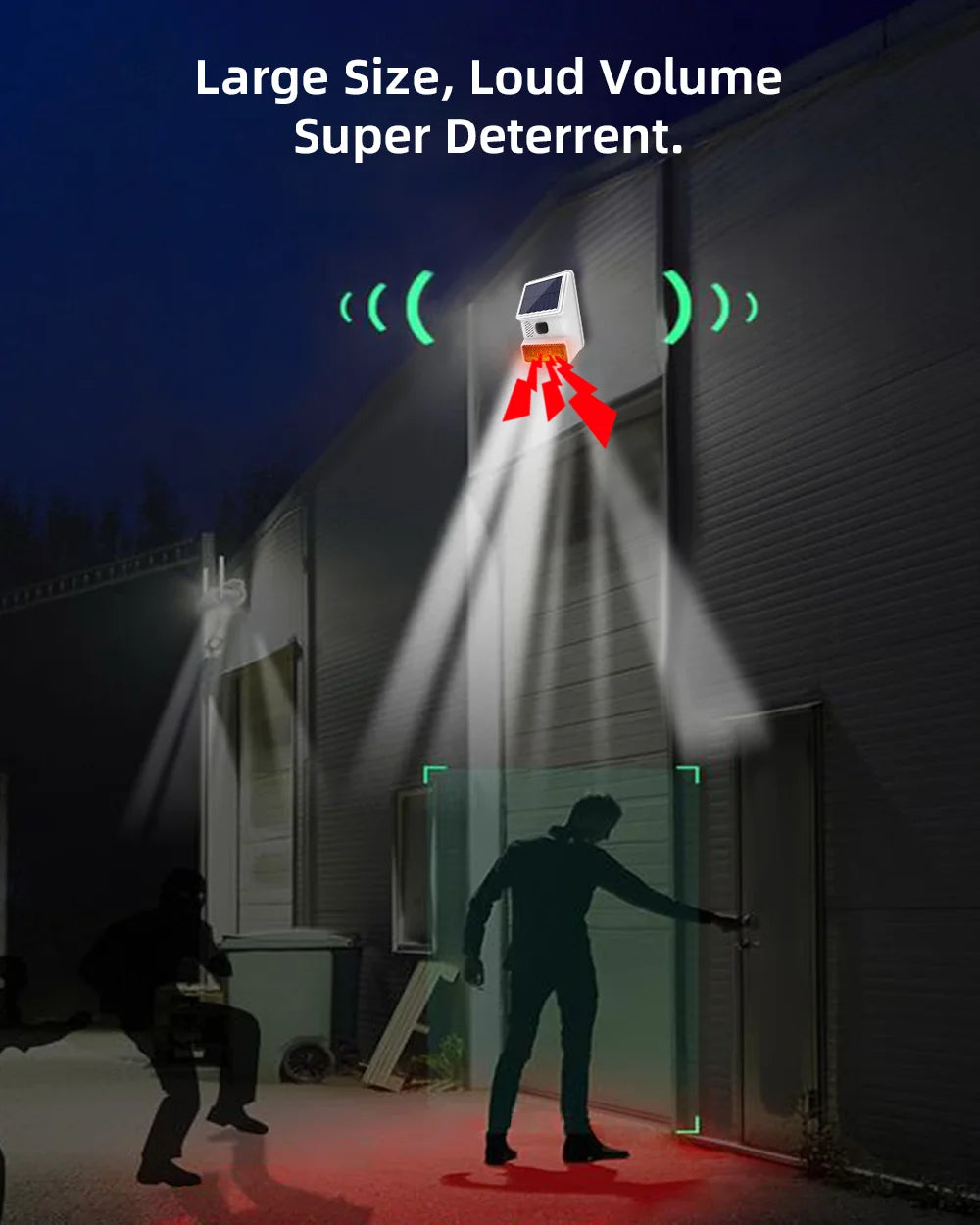 Smarsecur 433MHz Solar Outdoor Waterproof Siren with LED Flashing Light Function as Home Garage Shed Alarm System
