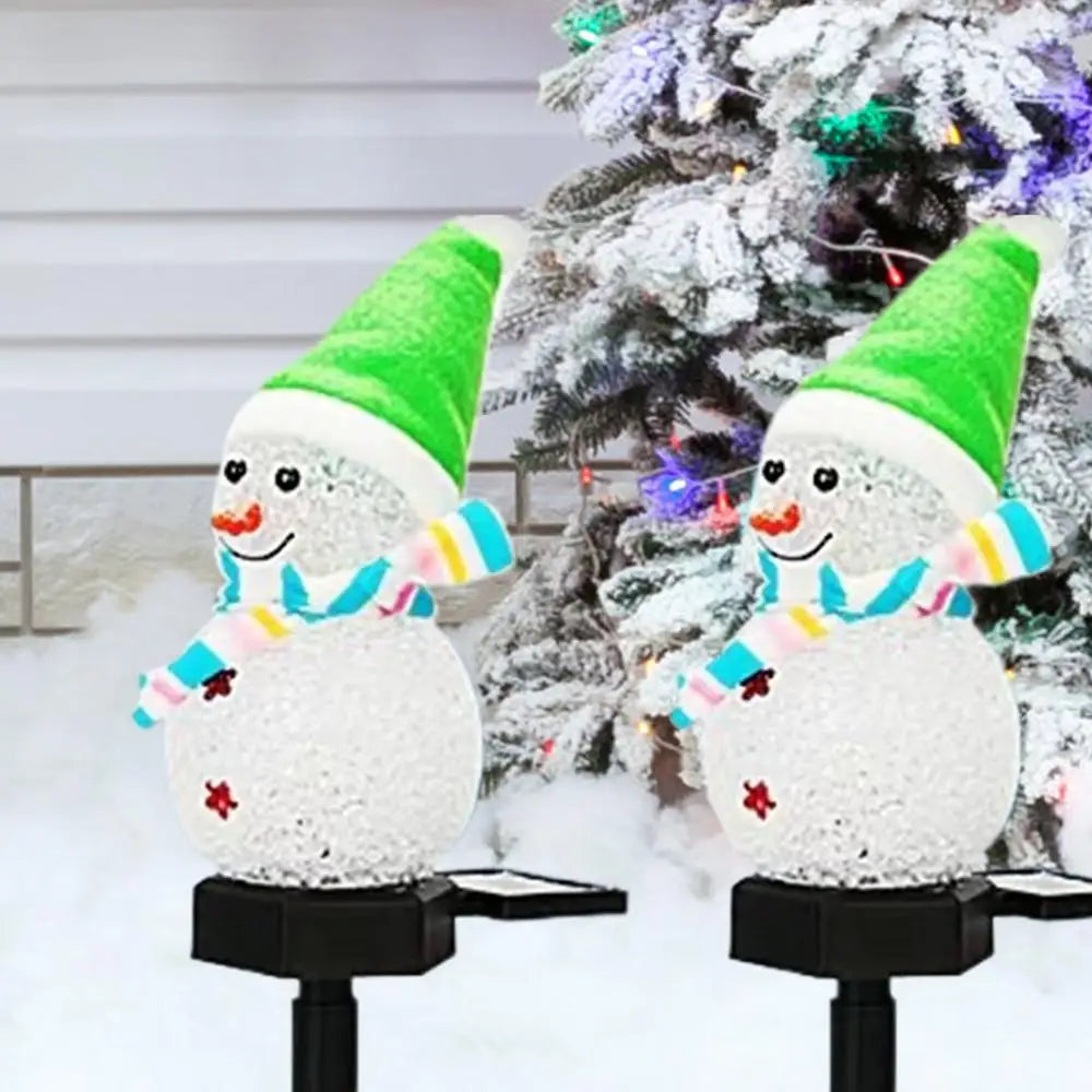 Snowman Stake Lights Solar Powered Snowman Lights Waterproof Solar Christmas Decorations Outdoor Solar Energy For Christmas