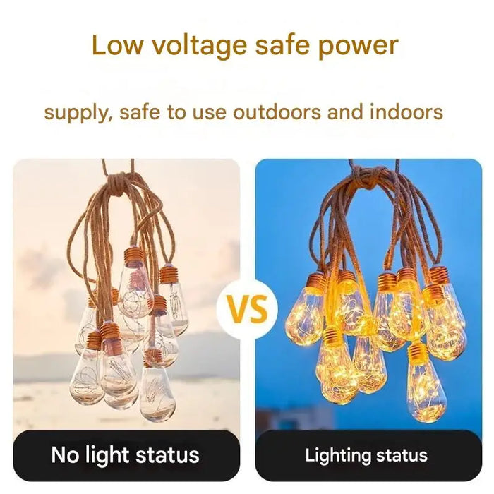 Solar Patio String Light 7m 16 Bulbs 8 Modes Fairy Light Outdoor Waterproof Lamp For Garden Fence Balcony Party Christmas Decor