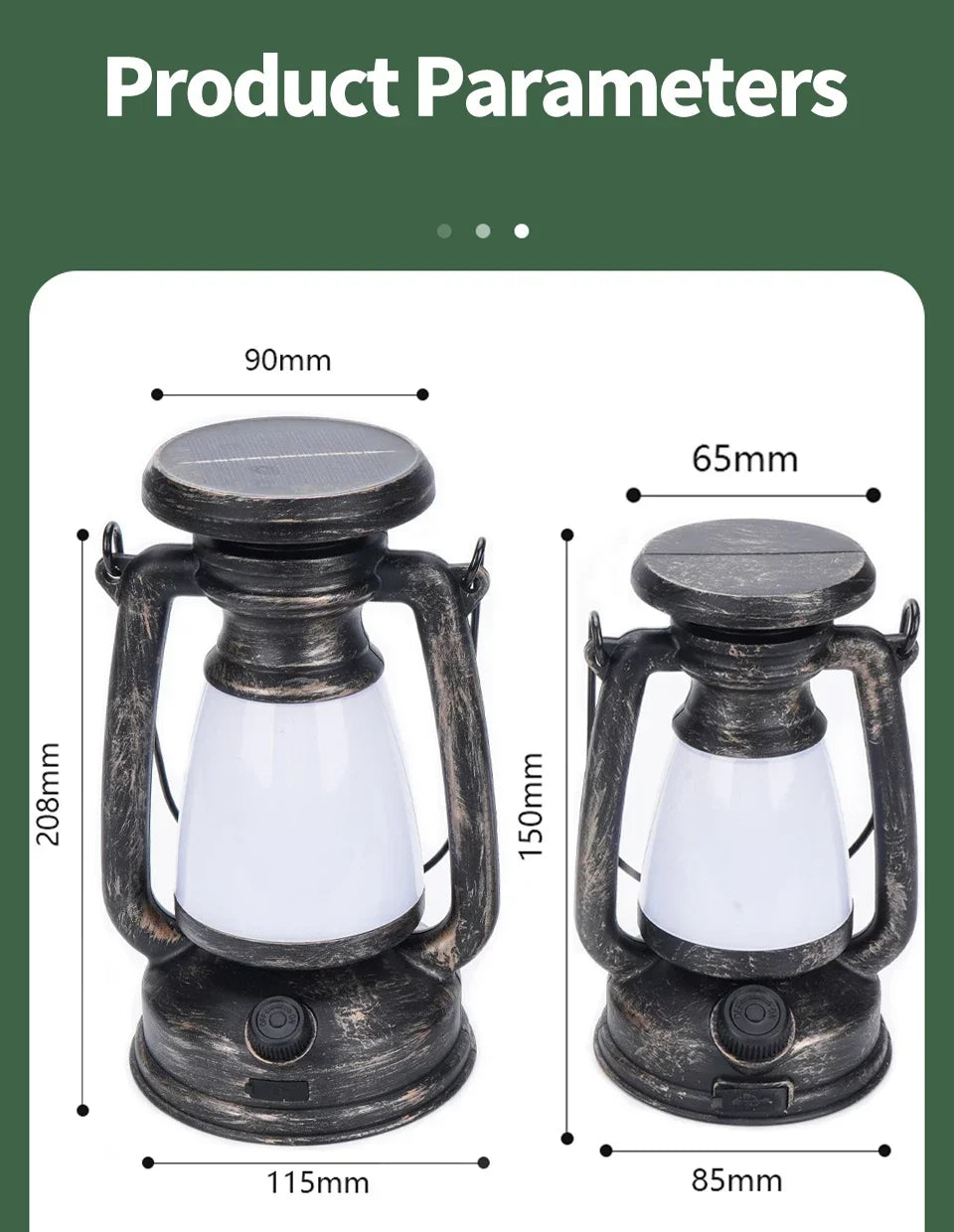 USB Rechargeable/Solar Charging Camping Light Portable Camping Lanterns 3 Lighting Modes Dimming Outdoor Hanging Tent Light