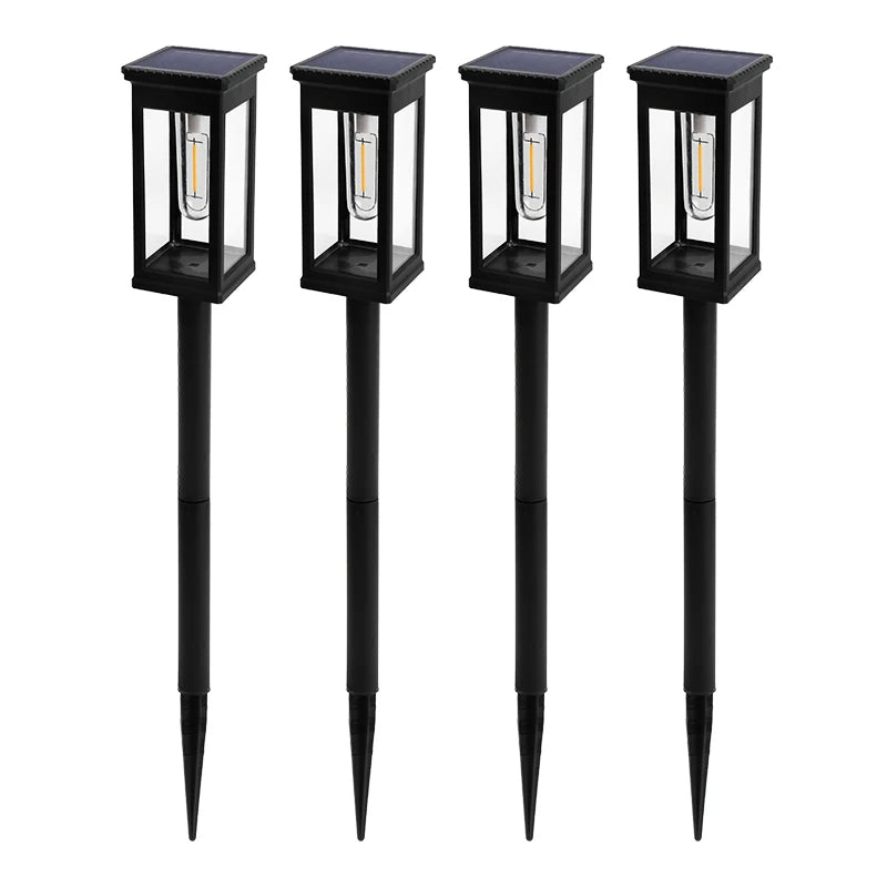 Retro Solar Pathway Warm Lights Outdoor Waterproof Solar Powered Garden for Walkway Yard Backyard Landscape Lighting Decorative