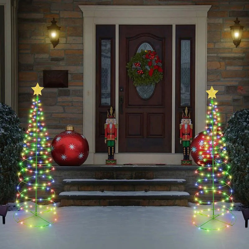 1 Pcs Outdoor Waterproof Solar Led Christmas Tree Decoration Solar Powered String Lights New Year Ornament Garden Decoration