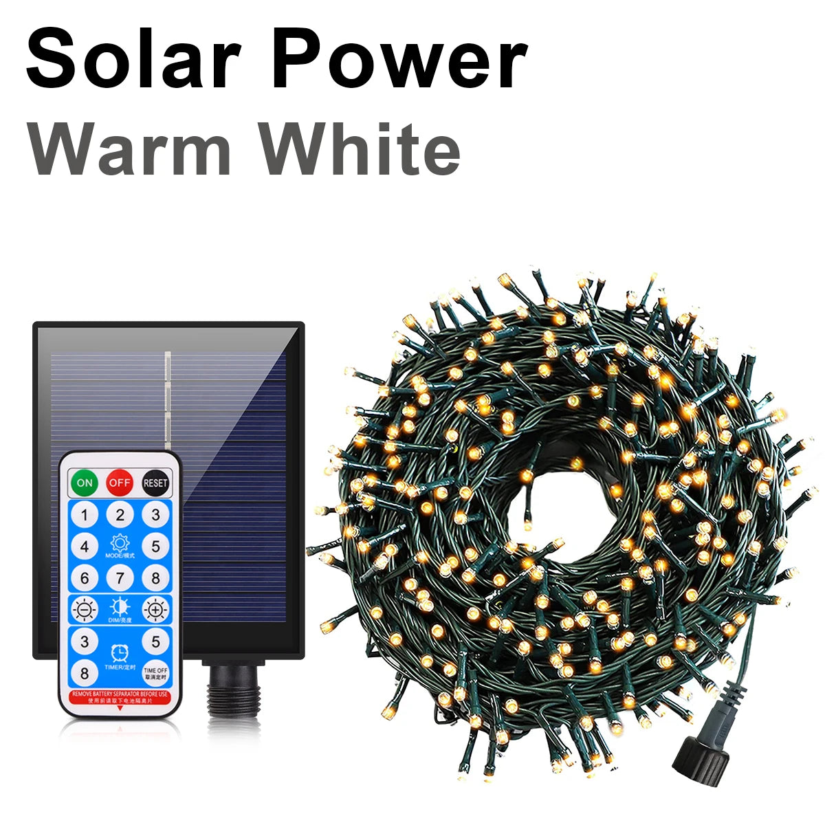 328ft Fairy LED Solar String Lights Outdoor, 8 Modes, USB Charge & Remote, Waterproof For Garden Balcony Garland Christmas Patio
