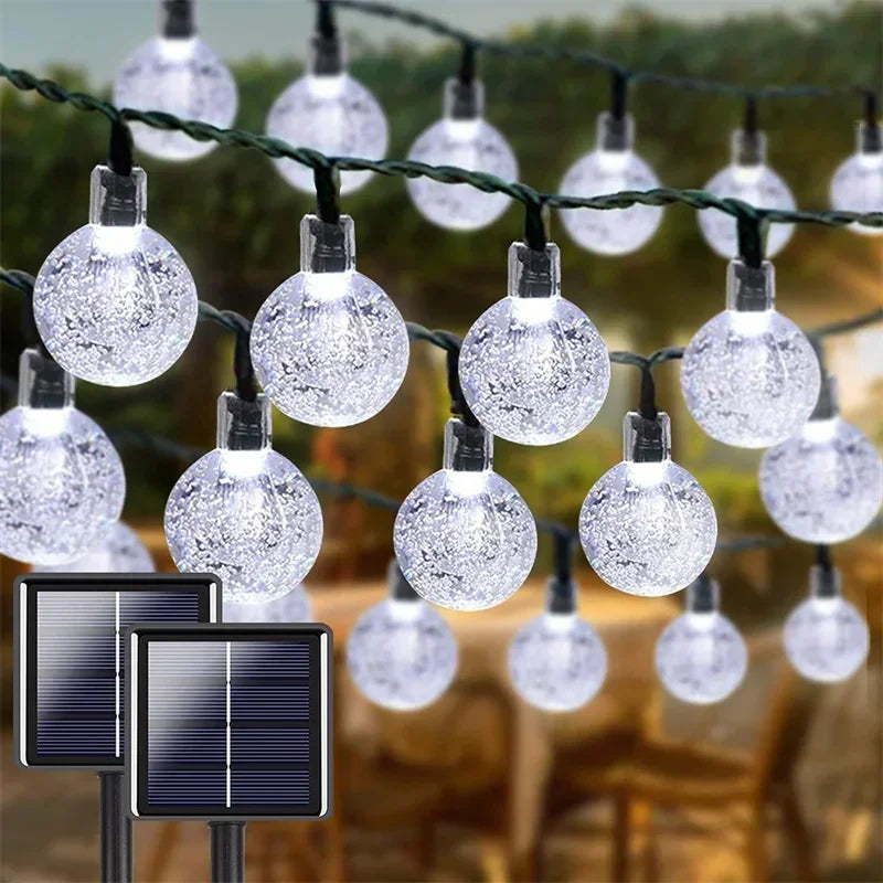 Solar Bubble Light String 8 Lighting Modes LED Lights Holiday Garden Tree Yard Party Christmas Outdoor Street Camping Decoration