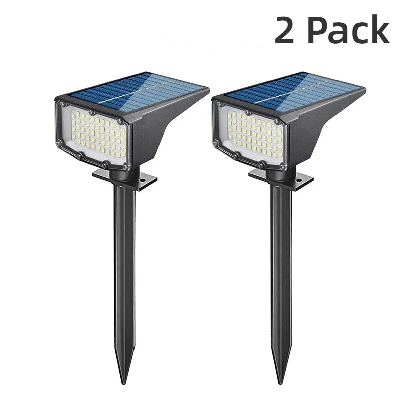 2/4Pcs Solar Powered 53LED Lamp Adjustable Solar Spotlight In-Ground IP65 Waterproof Landscape Wall Light Outdoor Lighting