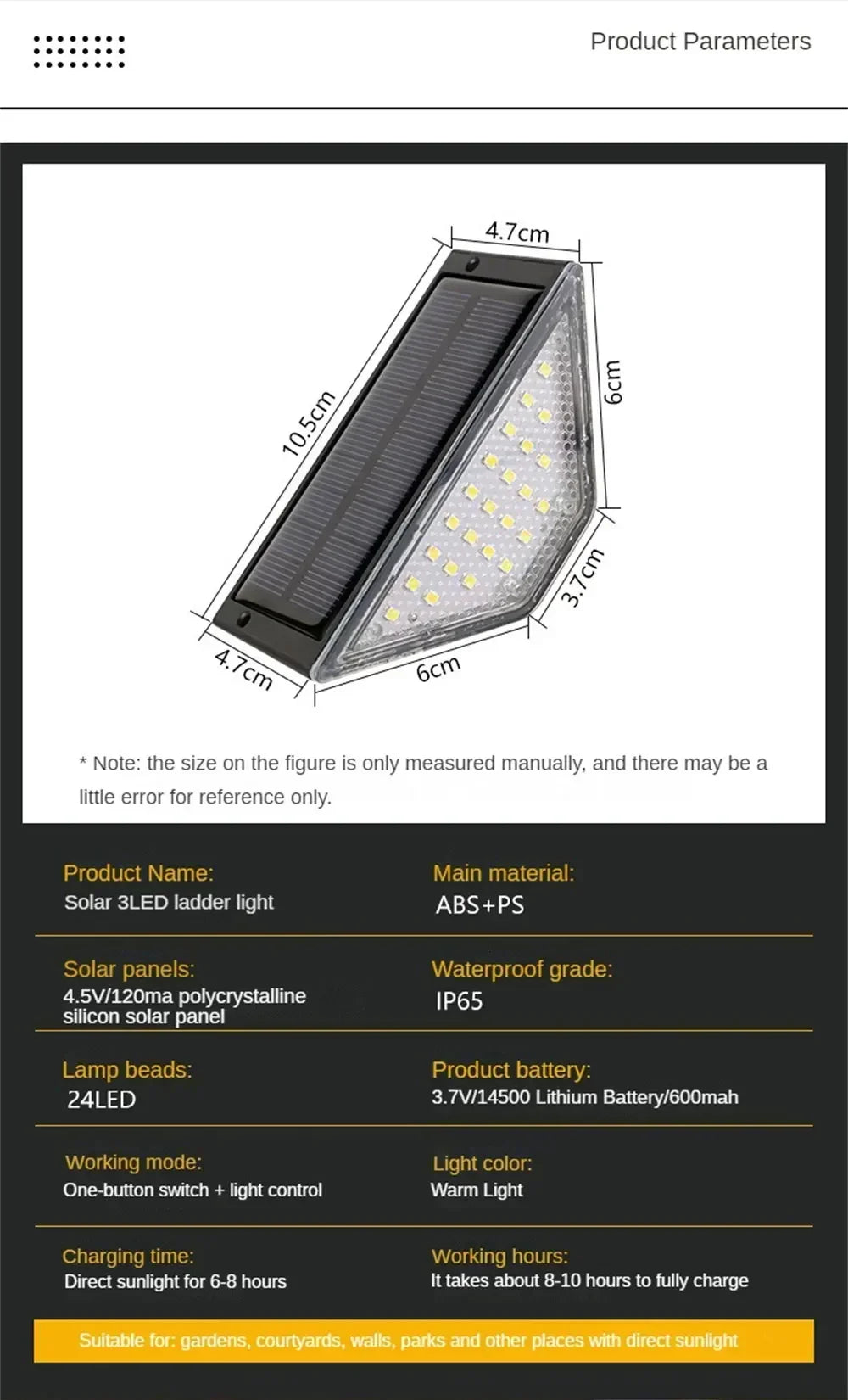 1~8PCS Solar Deck Lights Fence Lights Outdoor Step Lights Waterproof Solar Lamps for Railing Stairs Fence Yard Patio and Pathway