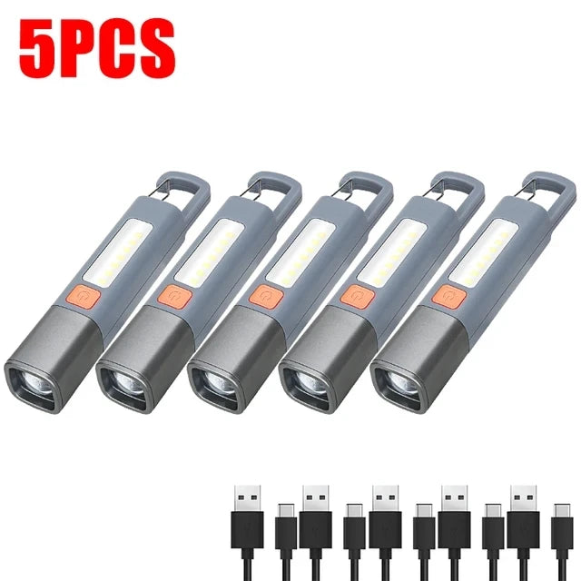 1-10PCS Super Bright COB Side Lights LED XPE Mini Portable Torch Zoomable Waterproof Outdoor Fishing Hunting Camping Flashlight