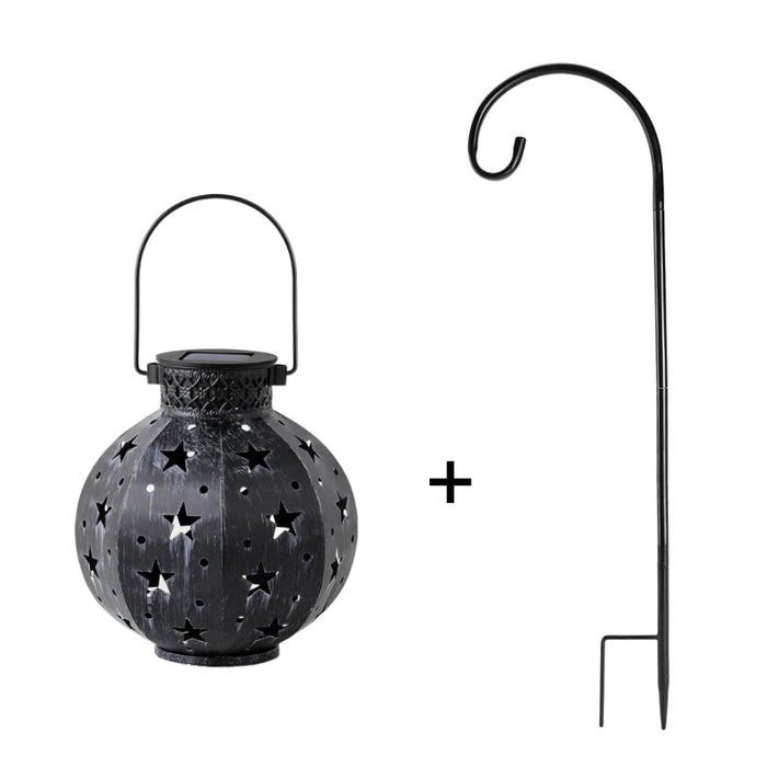Garden Star Projector Lamp Hanging Solar Lights Outdoor Hanging Solar Lanterns Retro Solar Lamp with Handle Outside Decorations