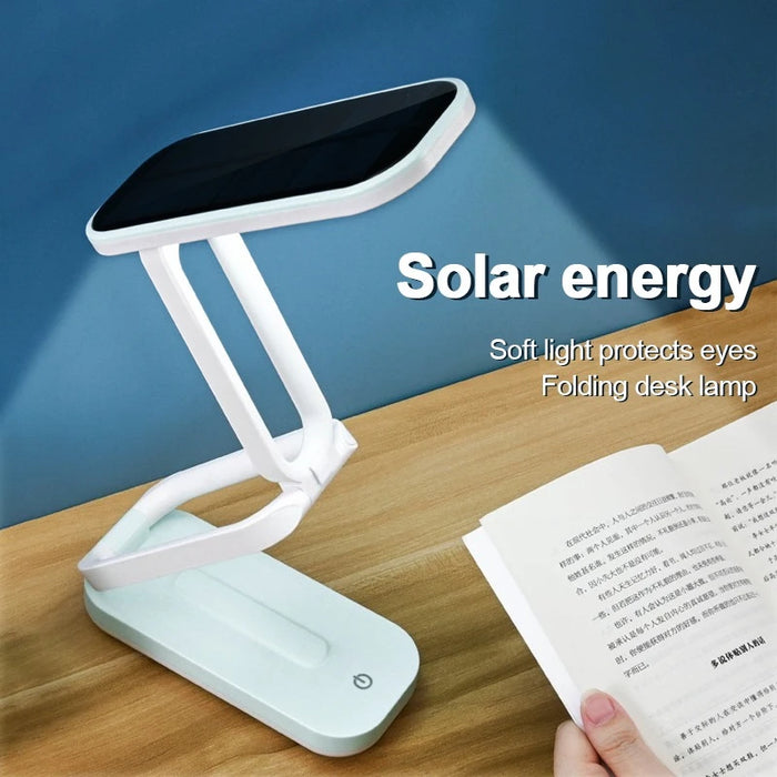 Foldable Solar Powered Desk Lamps and USB Rechargeable Eye Protection Reading Lights Room Bedside Dimmable Desk Night Lighting
