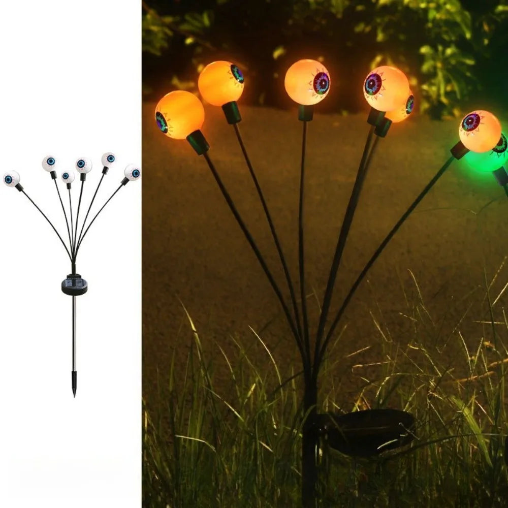 Halloween LED Eyeball Lights Solar Garden Lawn Lights Outdoor Scary Decoration Lights Halloween Party Decorations Waterproof