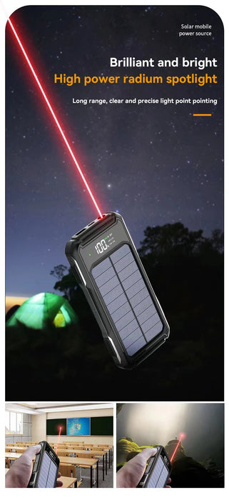 4-in-1 Solar Power Bank Built-in-cables 100000mAh High Capacity Charger Fast Charging Intelligent Digital Display Battery 2025