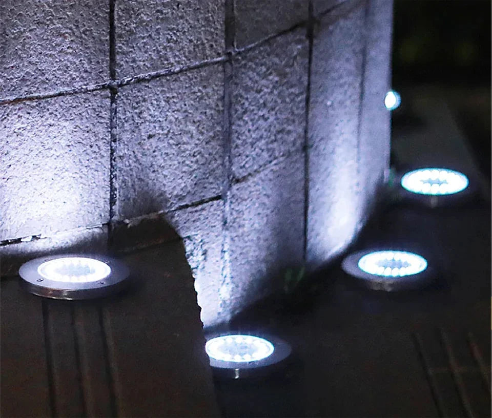 1/2pcs/4pcs/8pcs Outdoor Solar Lights Buried Garden Decor 8/20LED Lamp Sunlight Power Disk Light Underground Yard Lawn Spotlight