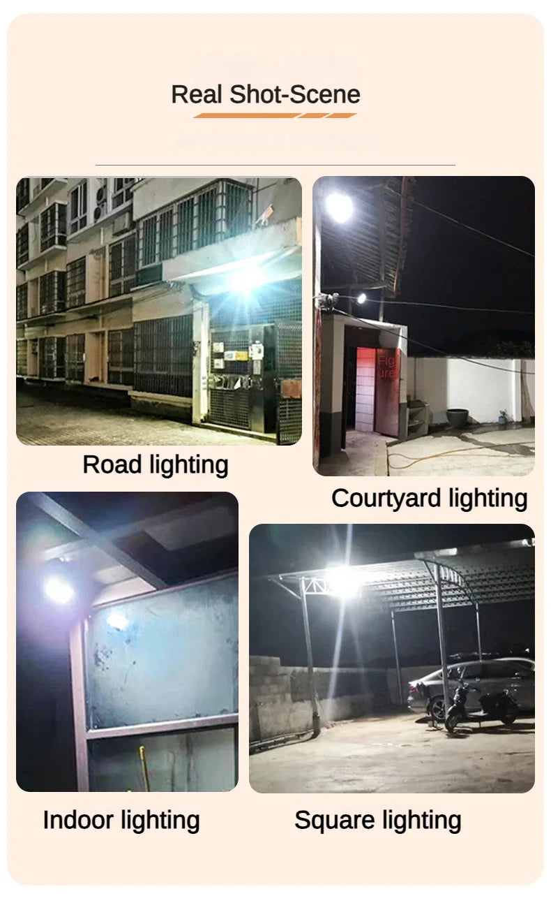 Solar Flood Lights 50W 100W 200W 300W 500W Outdoor Remote Control IP67 Waterproof Solar Power Wall Lamp Street Garden Decoration