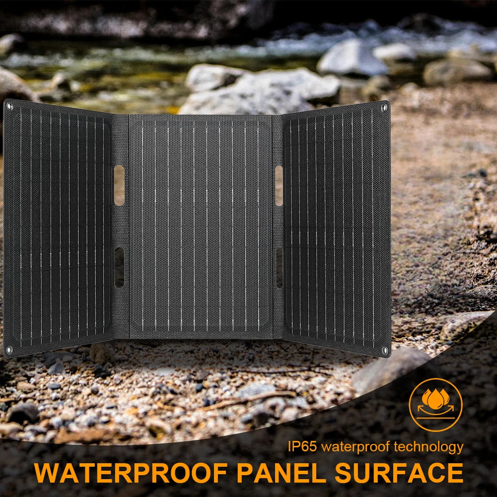 45W Foldable Solar Panel Portable Solar Panel Waterproof Outdoor Portable Folding Solar Panel Charger for Outdoor Camping Hiking