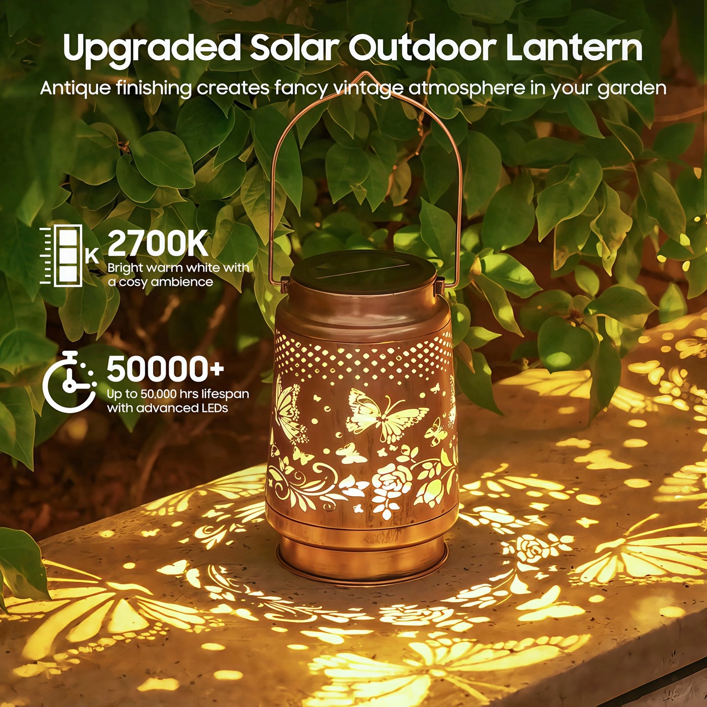 2/1pc Solar Butterfly Lanterns Outdoor Hanging Light with Intricate Butterfly Design Perfect Gifts for Yard Patio Backyard Decor