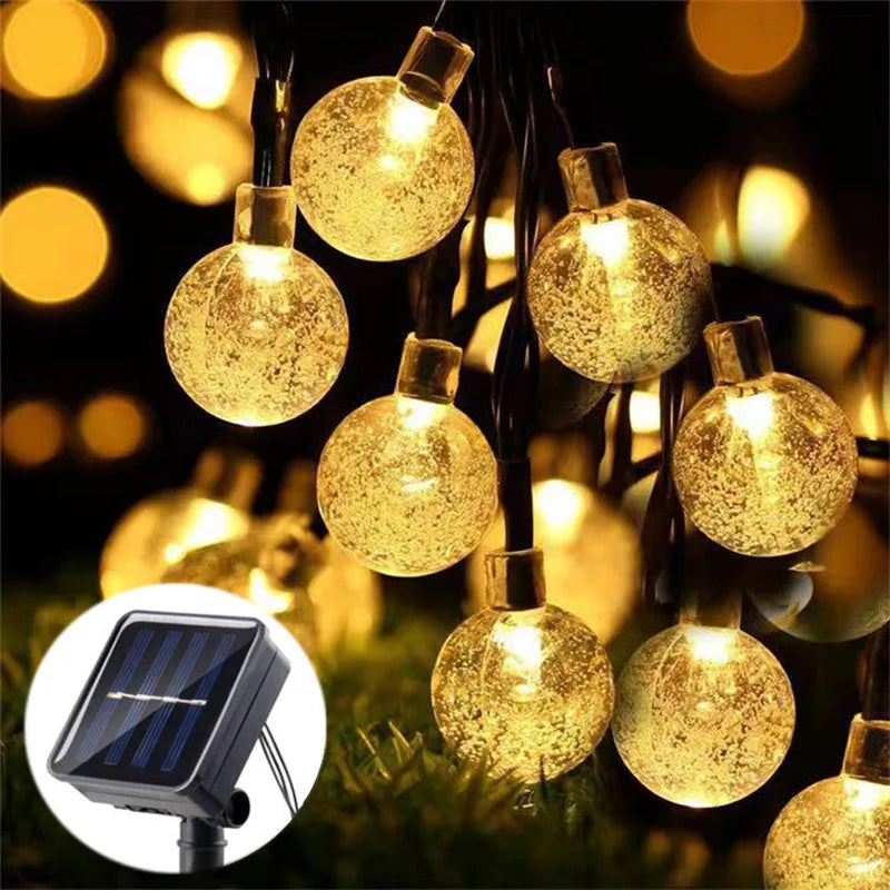 Solar Bubble Ball String Light,with 8 Lighting Modes,suitable for Gardenparty,and Yard Decoration