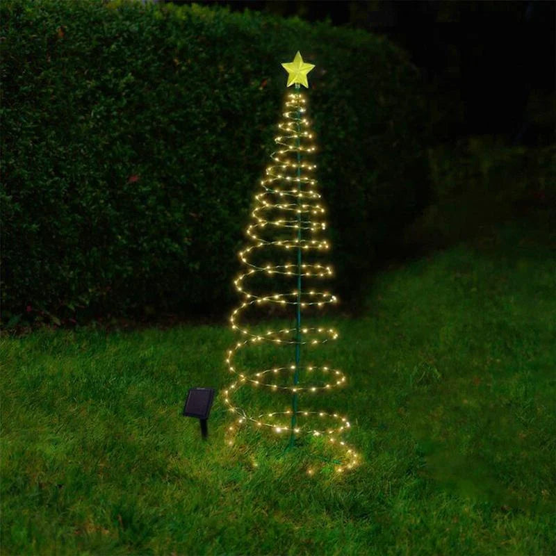 1 Pcs Outdoor Waterproof Solar Led Christmas Tree Decoration Solar Powered String Lights New Year Ornament Garden Decoration