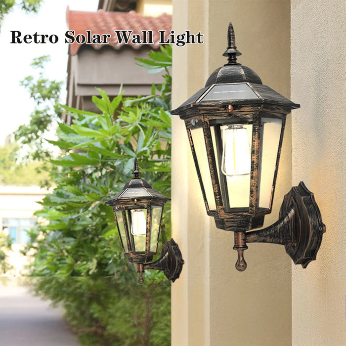 E2 Solar Flame Hanging Lantern Lights Outdoor IP65 3 Modes Solar Powered Lamp Wall Mounted Lights Fence Patio Porch Garden Decor